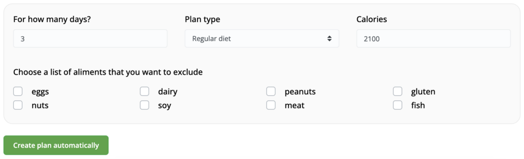 automated meal plans generator mealplanner